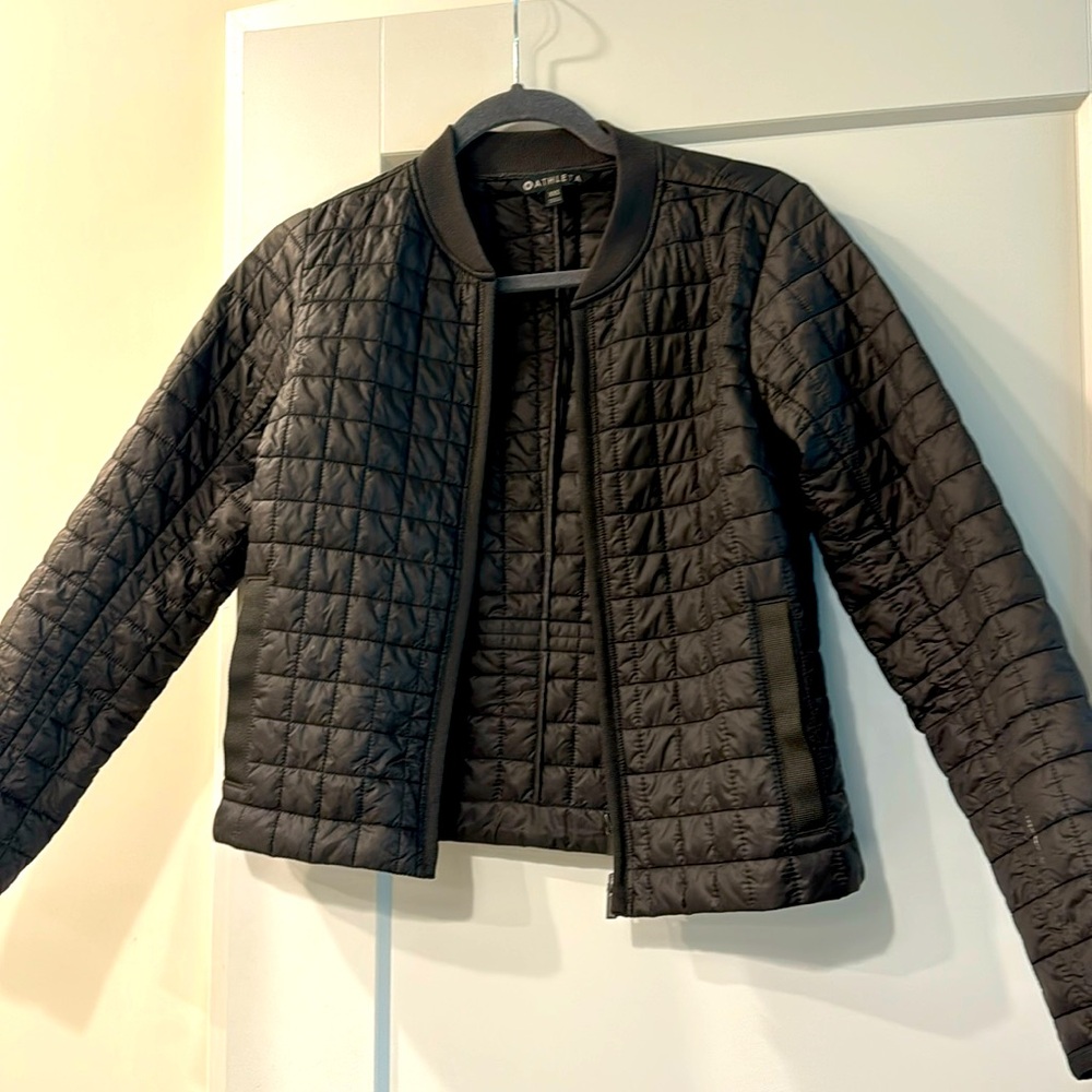Athleta olive quilted jacket